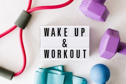 message Wake up and workout