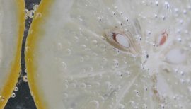 rondelles de citron dans eau pétillante fraîche
