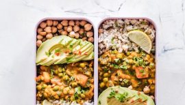 plats de lentilles et riz, riches en fibres